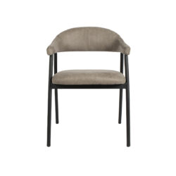LABEL51 Eetkamerstoelen Amaze - Taupe - Kunstleder - Zwart Metalen Frame