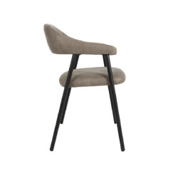 LABEL51 Eetkamerstoelen Amaze - Taupe - Kunstleder - Zwart Metalen Frame