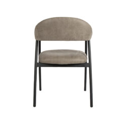 LABEL51 Eetkamerstoelen Amaze - Taupe - Kunstleder - Zwart Metalen Frame