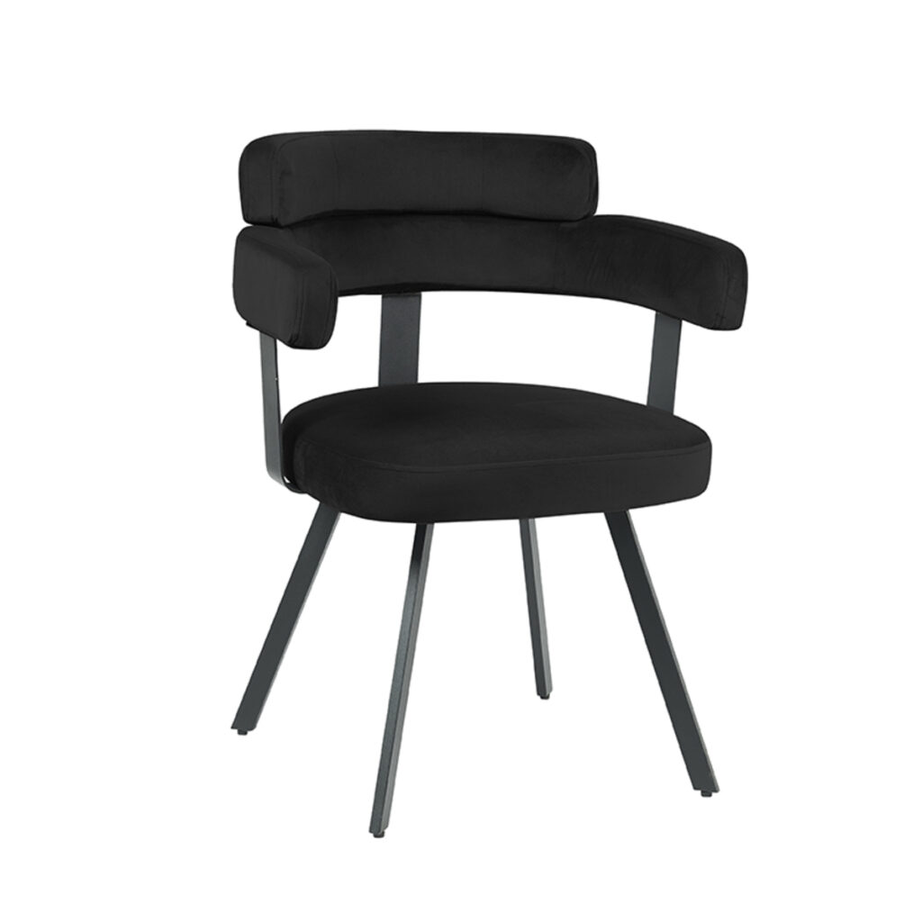 pro_92677_img_9143930 LABEL51 Eetkamerstoelen Bardio - Zwart - Velvet - Zwart Metalen Frame