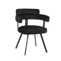 pro_92677_img_9143930 LABEL51 Eetkamerstoelen Bardio - Zwart - Velvet - Zwart Metalen Frame