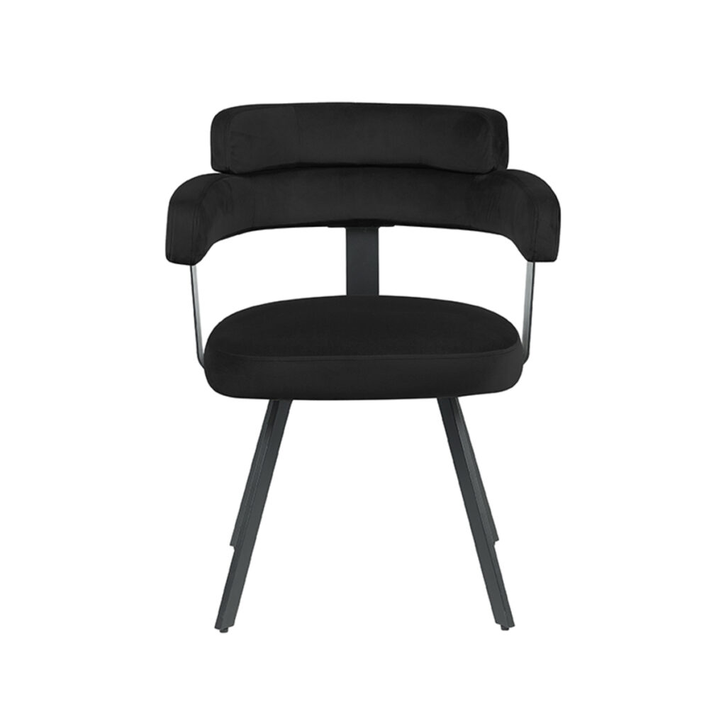 pro_92677_img_9143931 LABEL51 Eetkamerstoelen Bardio - Zwart - Velvet - Zwart Metalen Frame