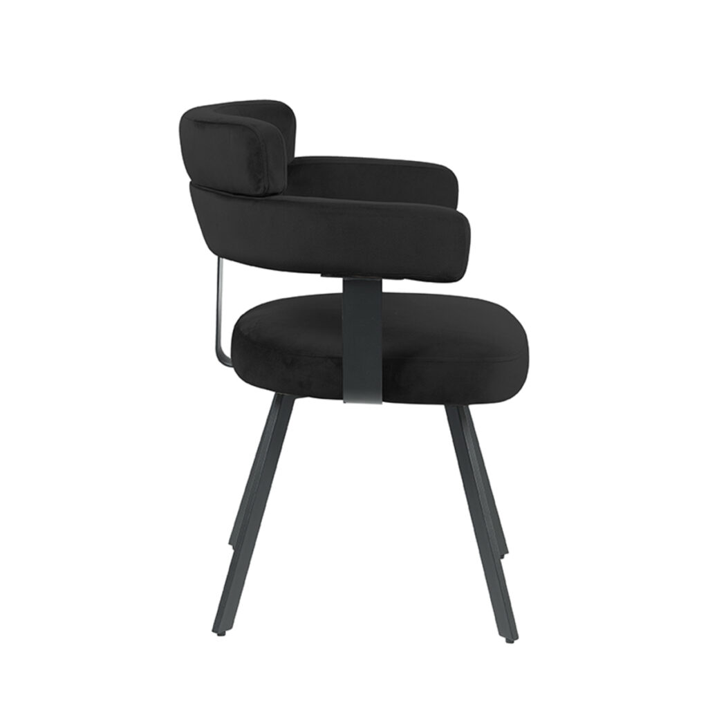 pro_92677_img_9143932 LABEL51 Eetkamerstoelen Bardio - Zwart - Velvet - Zwart Metalen Frame
