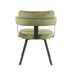LABEL51 Eetkamerstoelen Bardio - Hunter - Velvet - Zwart Metalen Frame