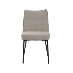 LABEL51 Eetkamerstoelen Lennon - Naturel - Boucle - Zwart Metalen Frame