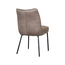 LABEL51 Eetkamerstoelen Lennon - Taupe - Kunstleder - Zwart Metalen Frame
