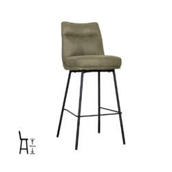LABEL51 Barkrukken Lennon - Moss - Micro Suede - Hoog