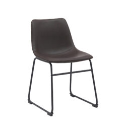 pro_92690_img_9144344 LABEL51 Eetkamerstoelen Risto - Donkerbruin - Kunstleder - Zwart Metalen Frame