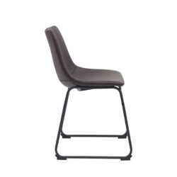 pro_92690_img_9144346 LABEL51 Eetkamerstoelen Risto - Donkerbruin - Kunstleder - Zwart Metalen Frame