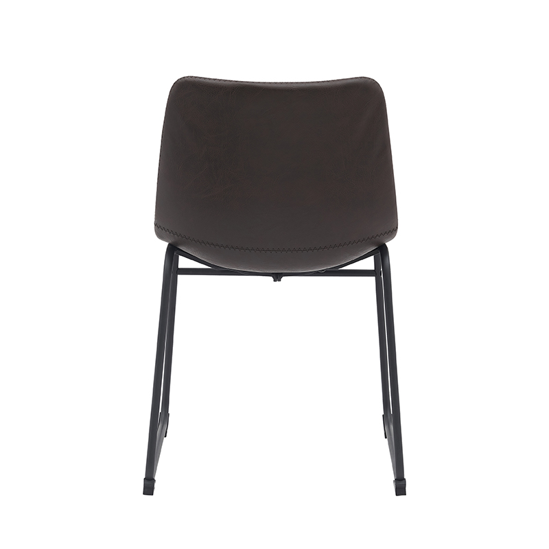pro_92690_img_9144347 LABEL51 Eetkamerstoelen Risto - Donkerbruin - Kunstleder - Zwart Metalen Frame