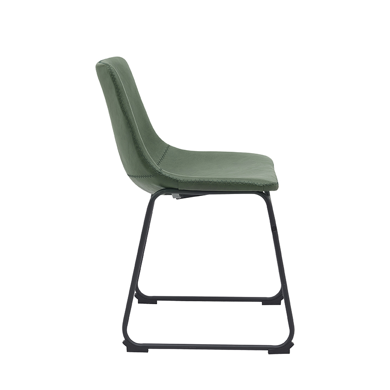 pro_92691_img_9144229 LABEL51 Eetkamerstoelen Risto - Hunter - Kunstleder - Zwart Metalen Frame