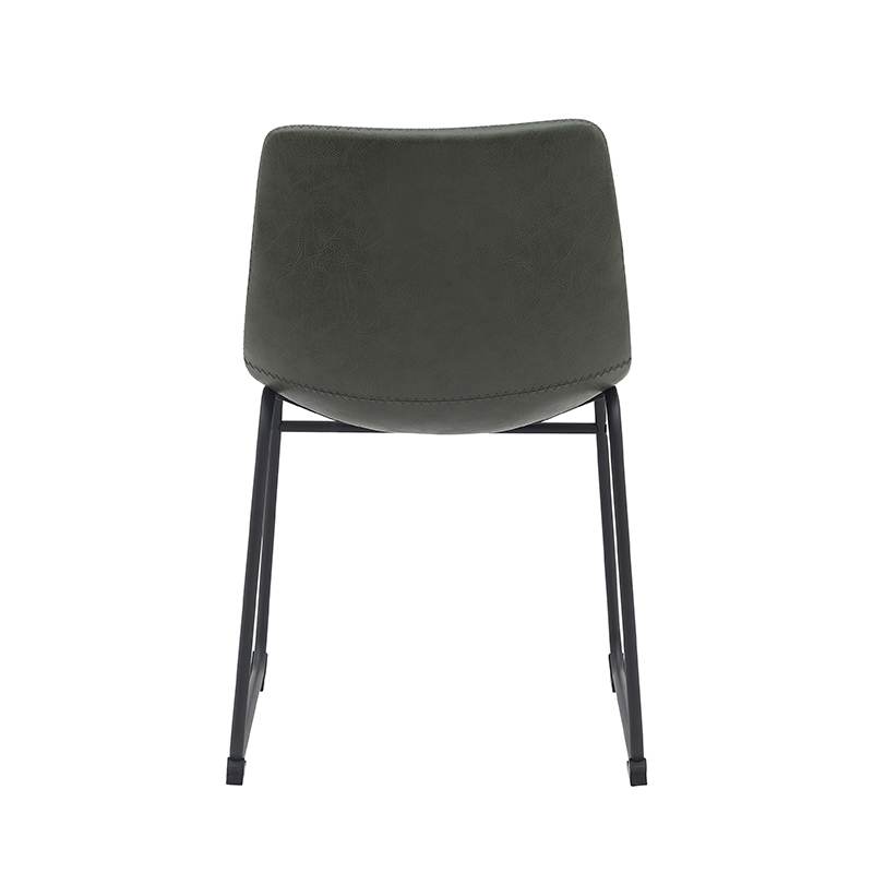pro_92691_img_9144230 LABEL51 Eetkamerstoelen Risto - Hunter - Kunstleder - Zwart Metalen Frame