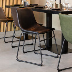 pro_92692_img_9144221 LABEL51 Eetkamerstoelen Risto - Zwart - Kunstleder - Zwart Metalen Frame