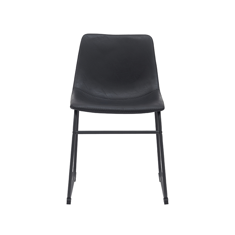 pro_92692_img_9144223 LABEL51 Eetkamerstoelen Risto - Zwart - Kunstleder - Zwart Metalen Frame