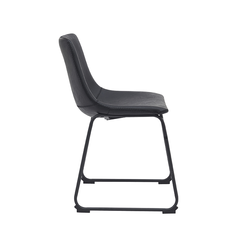 pro_92692_img_9144224 LABEL51 Eetkamerstoelen Risto - Zwart - Kunstleder - Zwart Metalen Frame
