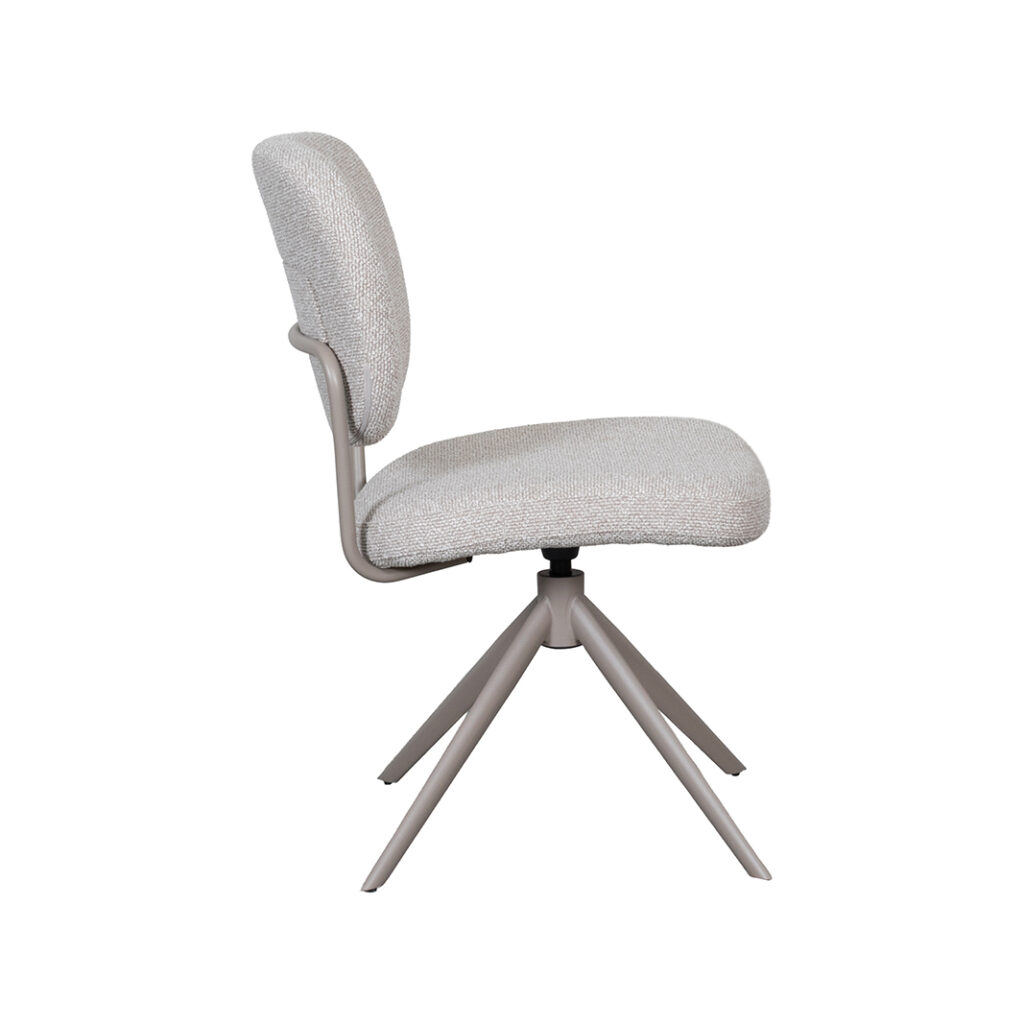 LABEL51 Eetkamerstoelen Geneva - Naturel - Boucle - Taupe Metalen Frame