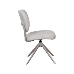 LABEL51 Eetkamerstoelen Geneva - Naturel - Boucle - Taupe Metalen Frame