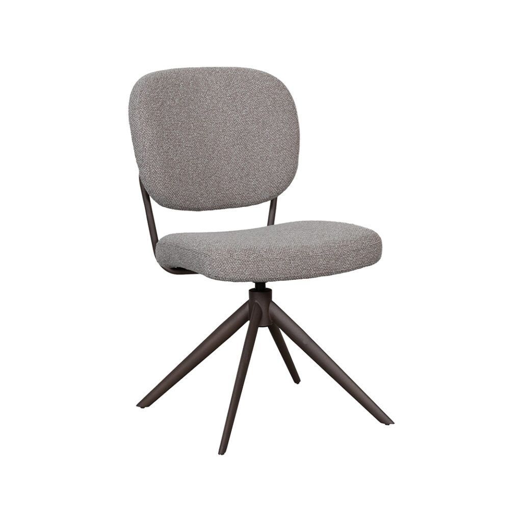LABEL51 Eetkamerstoelen Geneva - Mushroom - Boucle - Brons Metalen Frame