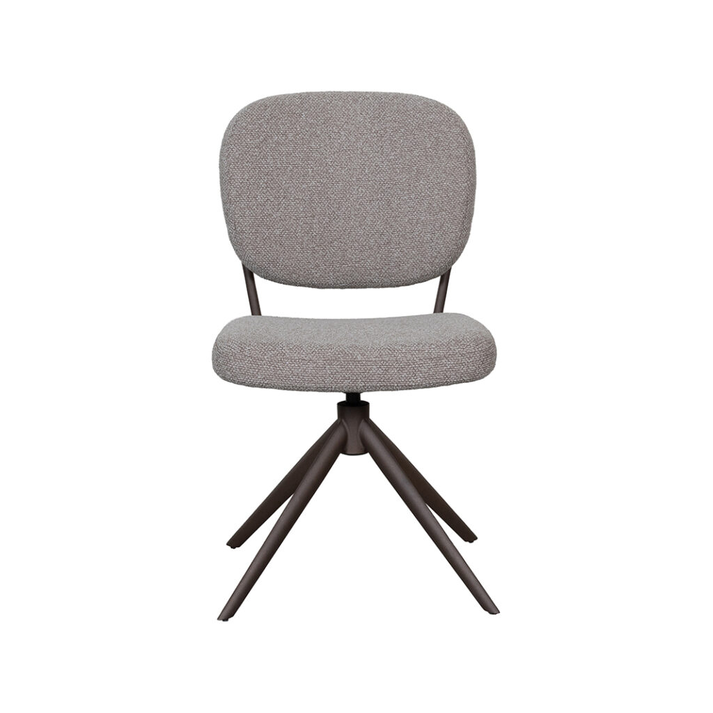 LABEL51 Eetkamerstoelen Geneva - Mushroom - Boucle - Brons Metalen Frame
