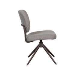 LABEL51 Eetkamerstoelen Geneva - Mushroom - Boucle - Brons Metalen Frame