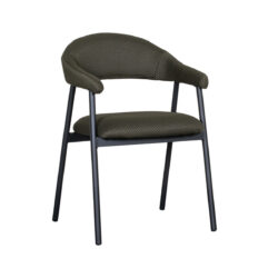 LABEL51 Eetkamerstoelen Amaze - Hunter - Geweven - Zwart Metalen Frame