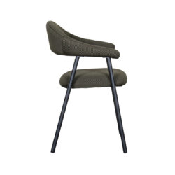 LABEL51 Eetkamerstoelen Amaze - Hunter - Geweven - Zwart Metalen Frame