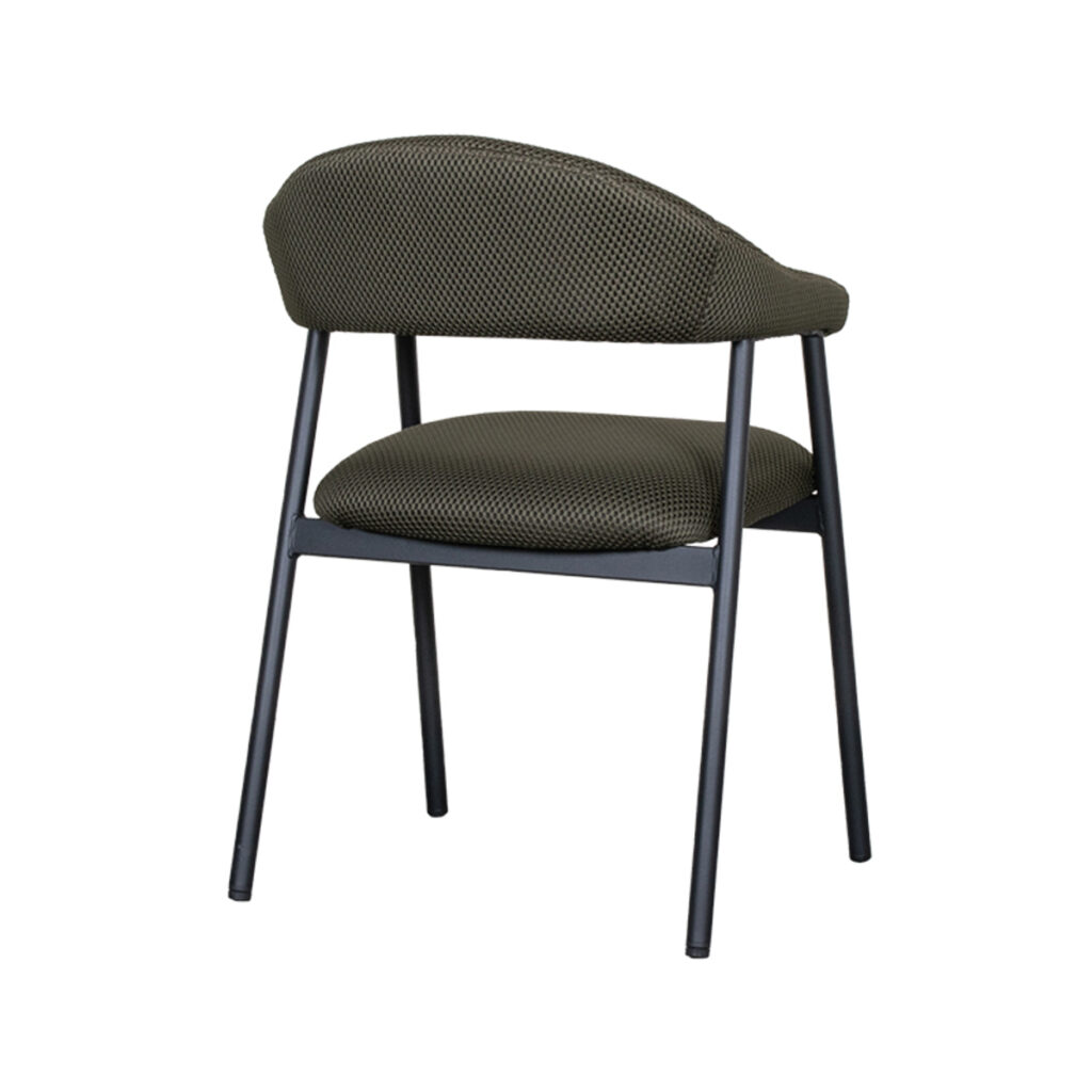 LABEL51 Eetkamerstoelen Amaze - Hunter - Geweven - Zwart Metalen Frame