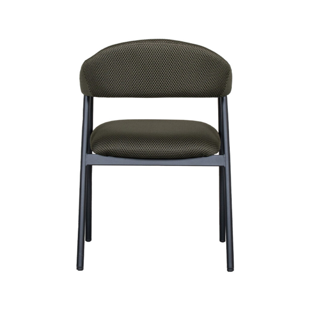 LABEL51 Eetkamerstoelen Amaze - Hunter - Geweven - Zwart Metalen Frame