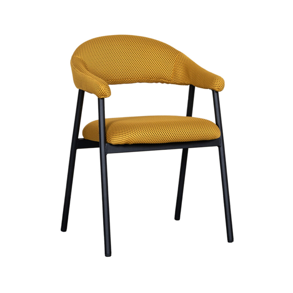 pro_92754_img_9145870 LABEL51 Eetkamerstoelen Amaze - Oker - Geweven - Zwart Metalen Frame
