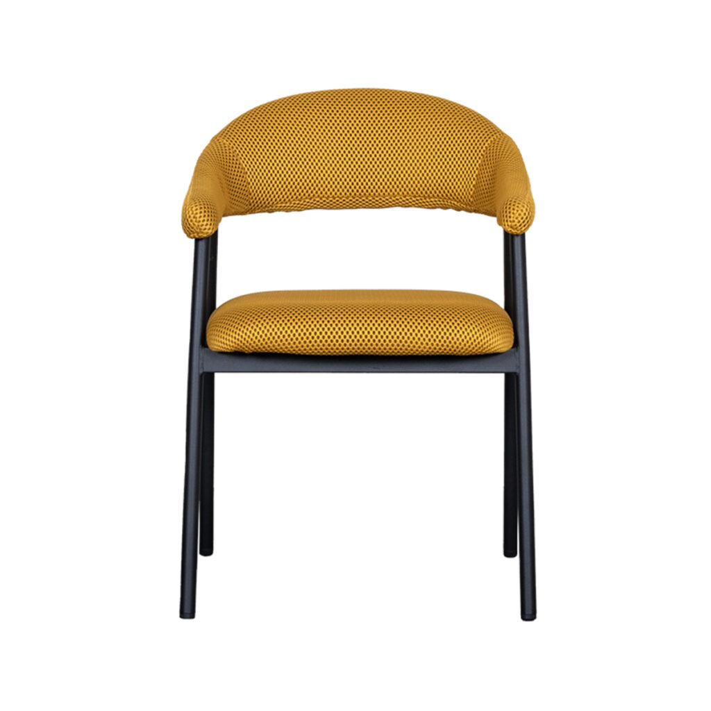 pro_92754_img_9145871 LABEL51 Eetkamerstoelen Amaze - Oker - Geweven - Zwart Metalen Frame