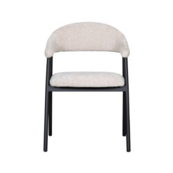 pro_92755_img_9146352 LABEL51 Eetkamerstoelen Amaze - Naturel - Chenille - Zwart Metalen Frame
