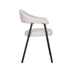 pro_92755_img_9146353 LABEL51 Eetkamerstoelen Amaze - Naturel - Chenille - Zwart Metalen Frame