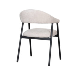 pro_92755_img_9146354 LABEL51 Eetkamerstoelen Amaze - Naturel - Chenille - Zwart Metalen Frame