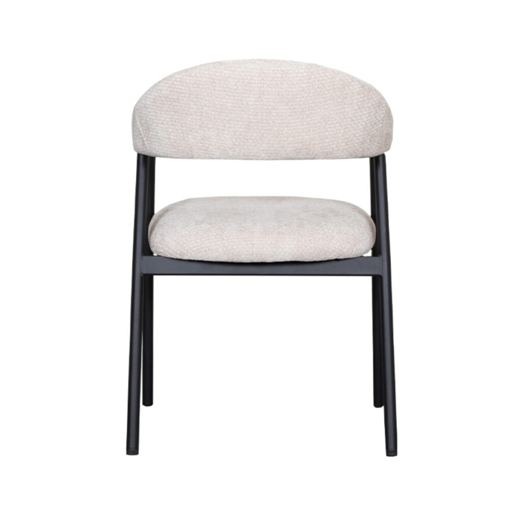 pro_92755_img_9146355 LABEL51 Eetkamerstoelen Amaze - Naturel - Chenille - Zwart Metalen Frame