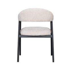 pro_92755_img_9146355 LABEL51 Eetkamerstoelen Amaze - Naturel - Chenille - Zwart Metalen Frame