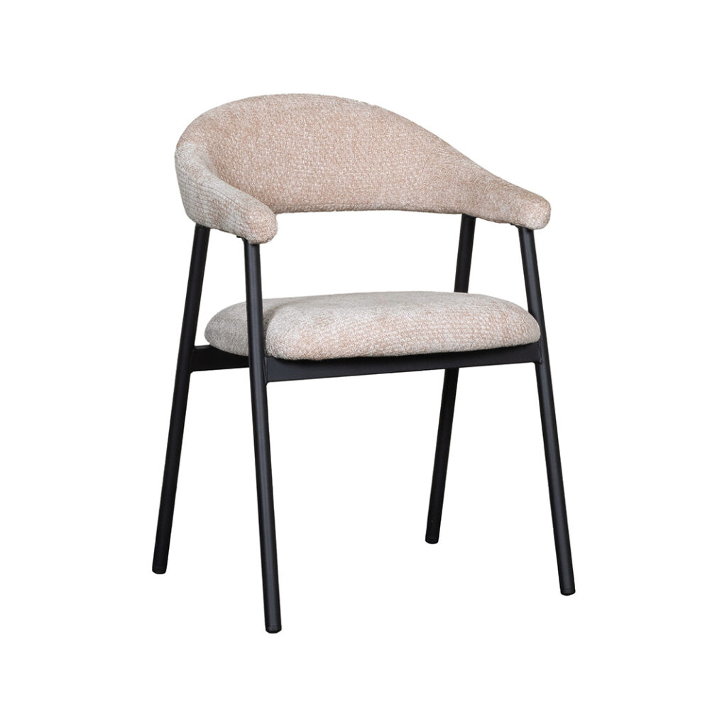 pro_92756_img_9143431 LABEL51 Eetkamerstoelen Amaze - Clay - Chenille - Zwart Metalen Frame