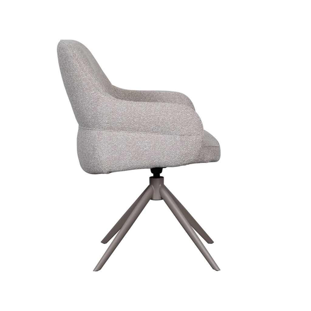 pro_92791_img_9209335 LABEL51 Eetkamerstoelen Bern - Naturel - Boucle - Taupe Metalen Frame