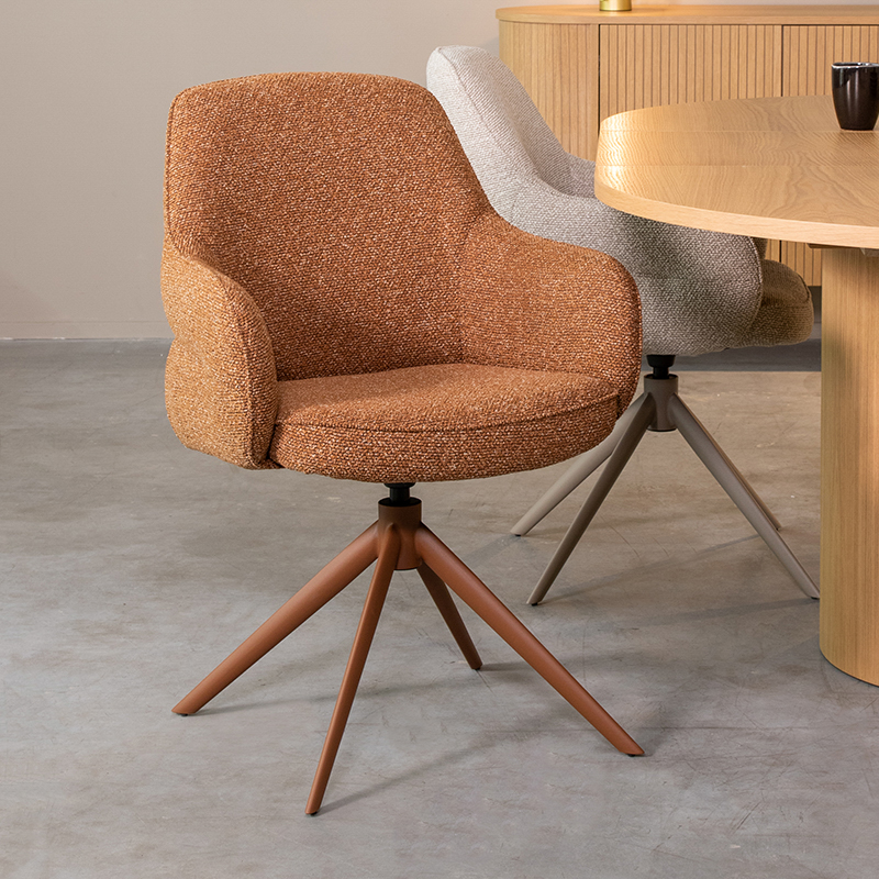 pro_92792_img_9189104 LABEL51 Eetkamerstoelen Bern - Coral - Boucle - Coral Metalen Frame