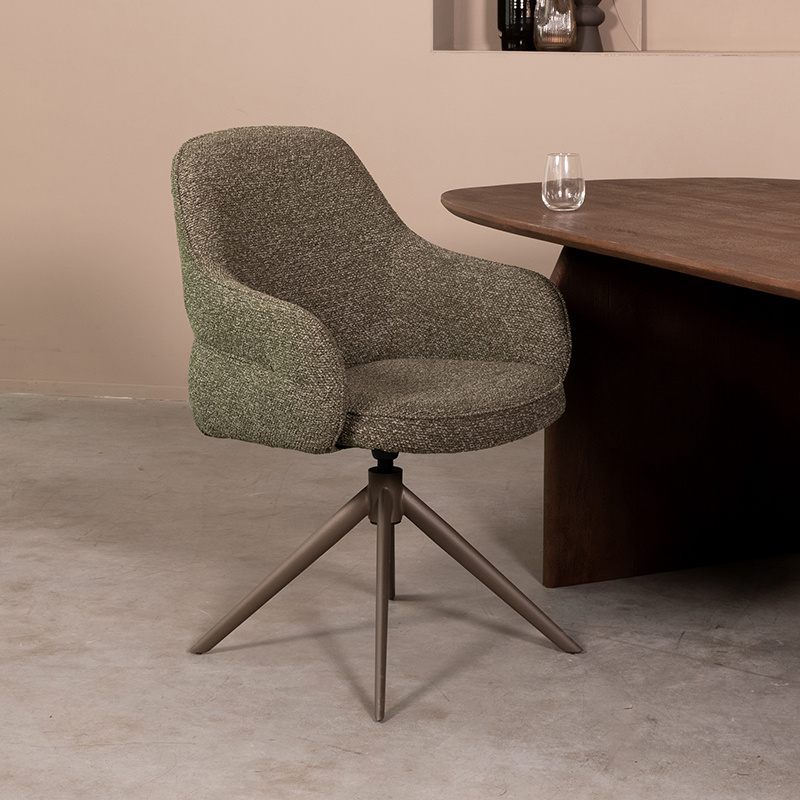 LABEL51 Eetkamerstoelen Bern - Forest - Boucle - Forest Metalen Frame