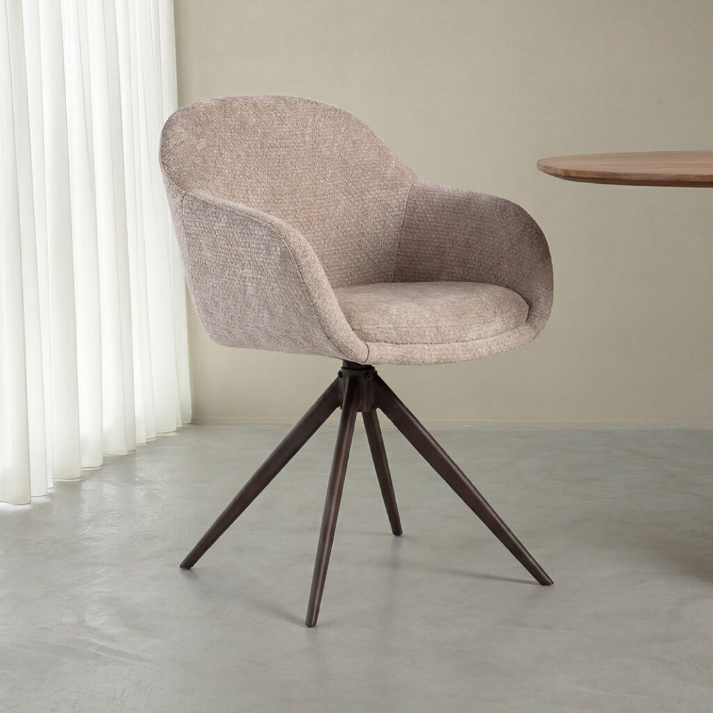 pro_94597_img_9233499 LABEL51 Eetkamerstoelen Fiby - Clay - Chenille - Brons Metalen Frame