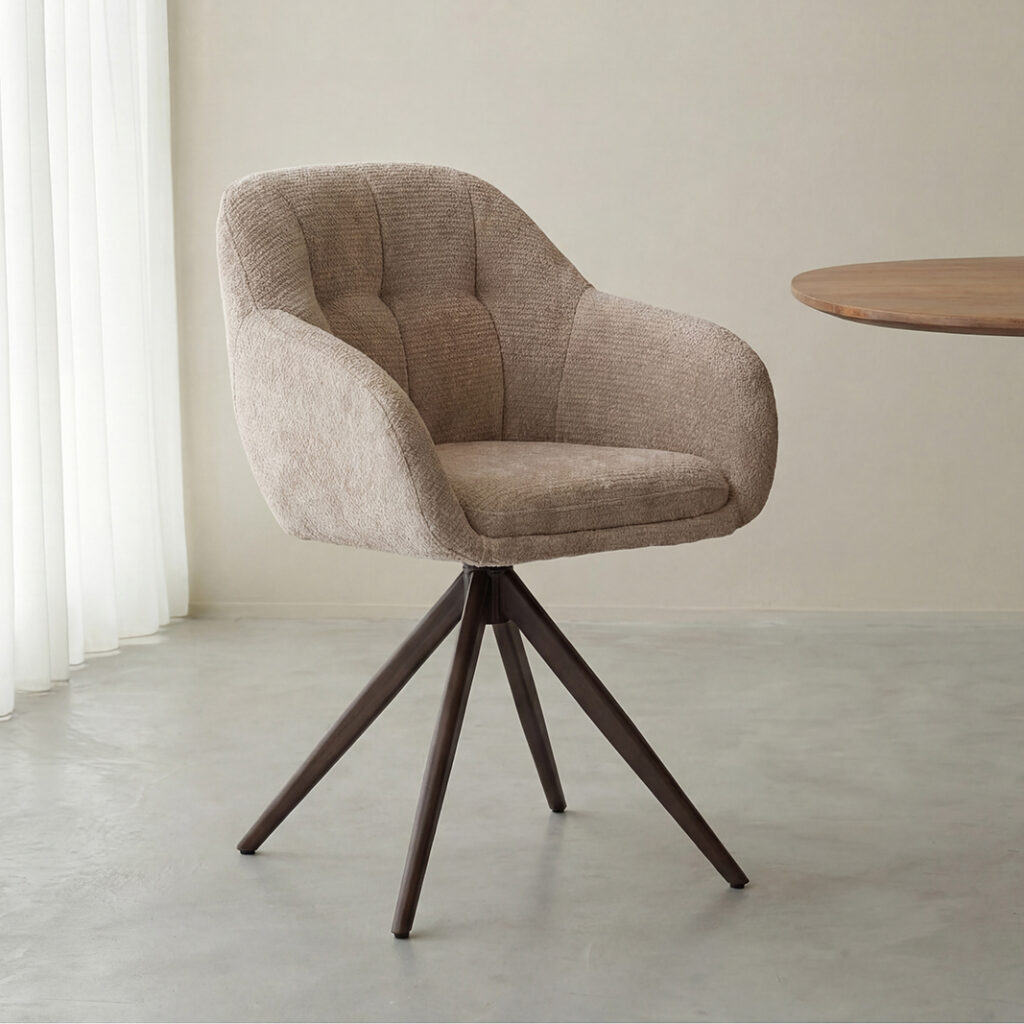 pro_94600_img_9233555 LABEL51 Eetkamerstoelen Esma - Clay - Chenille - Brons Metalen Frame