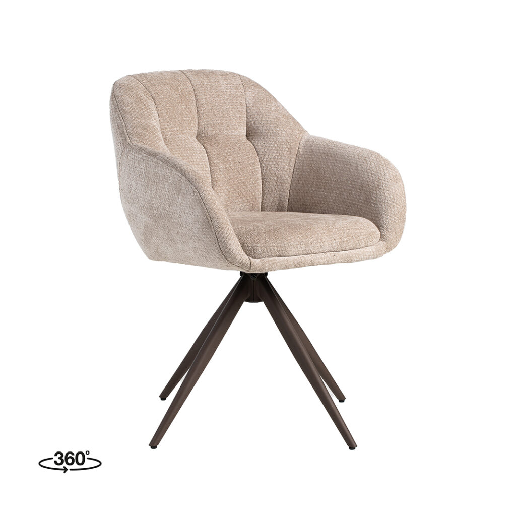 pro_94600_img_9233556 LABEL51 Eetkamerstoelen Esma - Clay - Chenille - Brons Metalen Frame