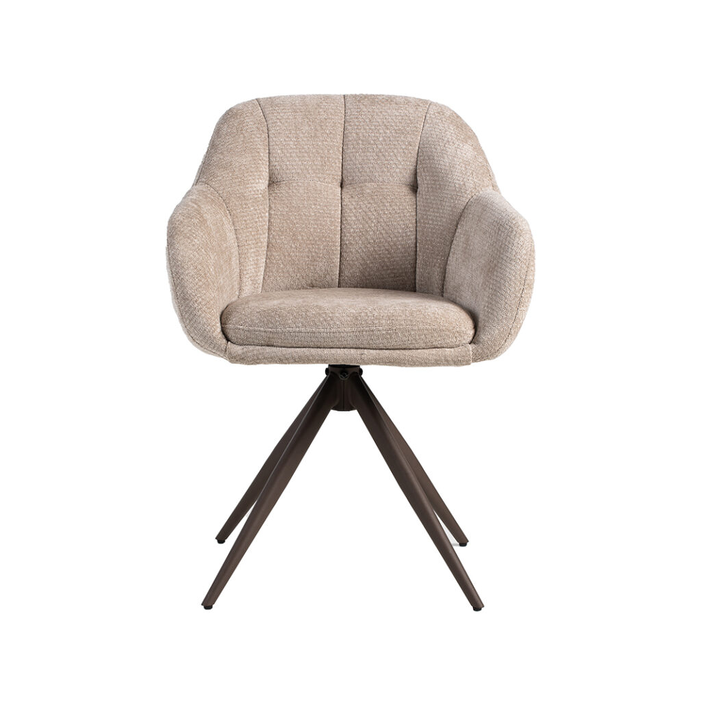pro_94600_img_9233558 LABEL51 Eetkamerstoelen Esma - Clay - Chenille - Brons Metalen Frame