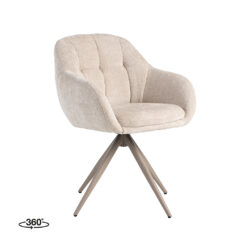 pro_94601_img_9233549 LABEL51 Eetkamerstoelen Esma - Naturel - Chenille - Taupe Metalen Frame