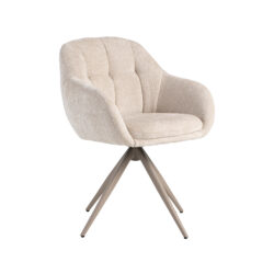 pro_94601_img_9233550 LABEL51 Eetkamerstoelen Esma - Naturel - Chenille - Taupe Metalen Frame