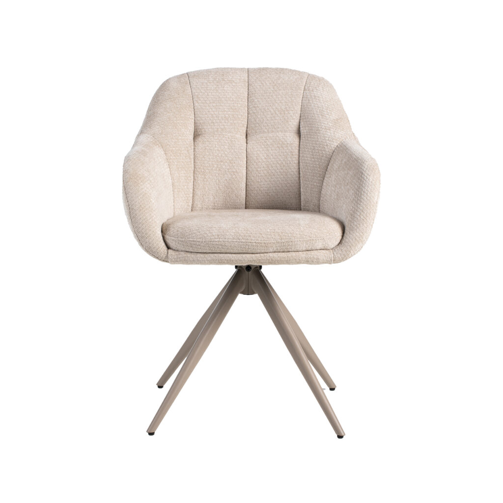 pro_94601_img_9233551 LABEL51 Eetkamerstoelen Esma - Naturel - Chenille - Taupe Metalen Frame