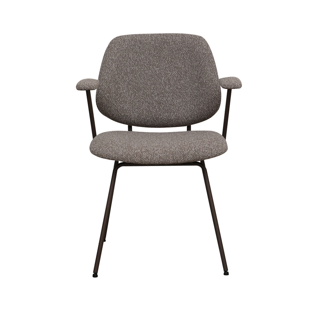 pro_94617_img_9293492 LABEL51 Eetkamerstoelen Loreto - Mushroom - Boucle - Brons Metalen Frame