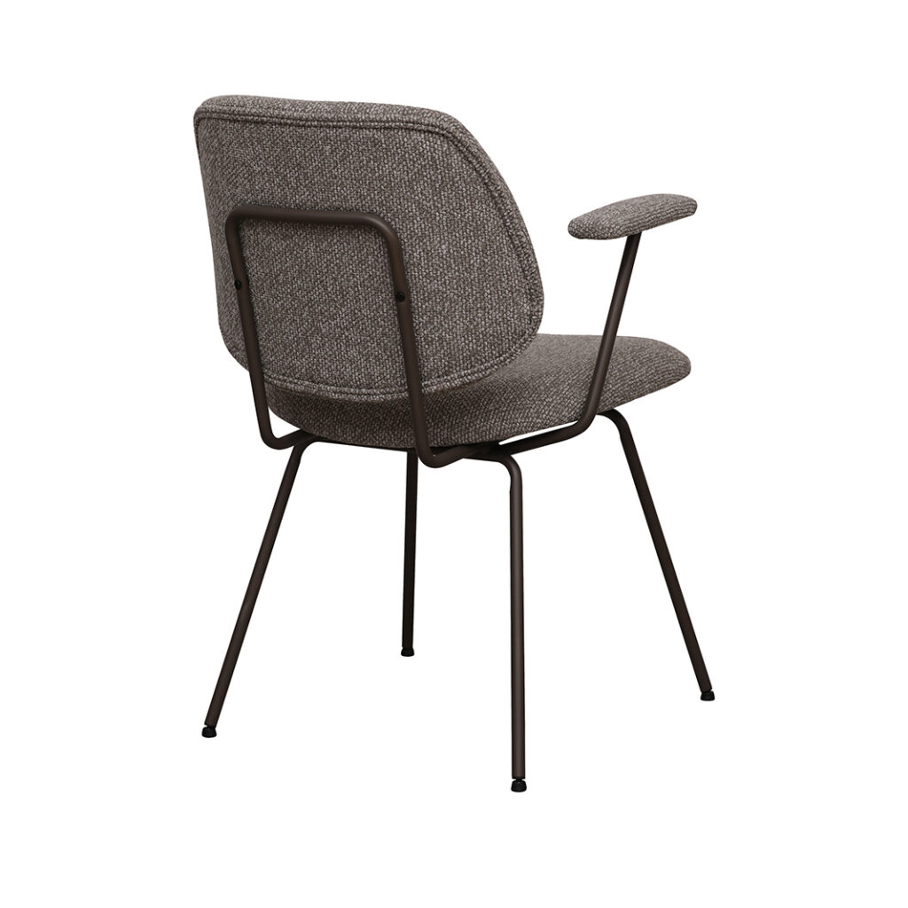 pro_94617_img_9293494 LABEL51 Eetkamerstoelen Loreto - Mushroom - Boucle - Brons Metalen Frame