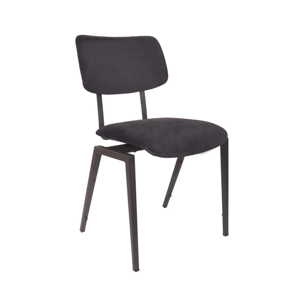 pro_94747_img_9164461 LABEL51 Eetkamerstoelen Stapelbaar - Taupe - Velvet - Zwart Metalen Frame