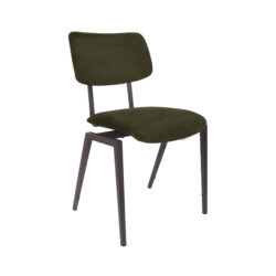 LABEL51 Eetkamerstoelen Stapelbaar - Hunter - Velvet - Zwart Metalen Frame